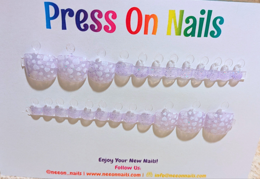 Glitter Hearts Color Change Gel Toe Nails