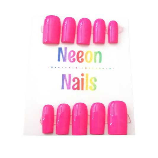 Neeon Deep Pink Gel Nails