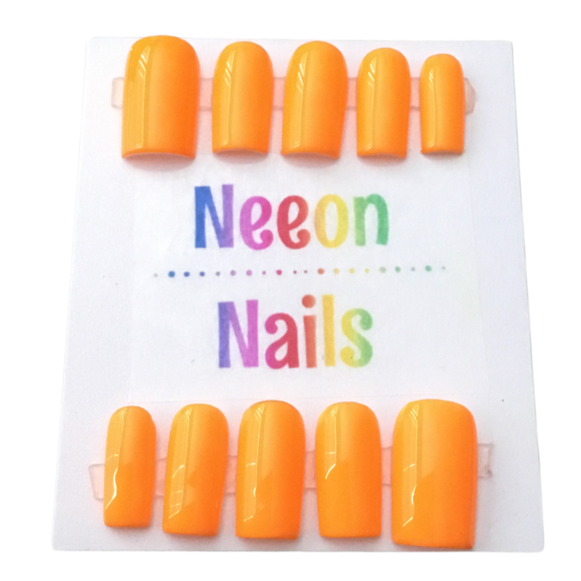 Neeon Orange Gel Nails