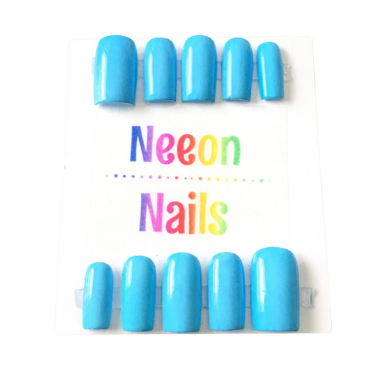 Neeon Sky Blue Gel Nails