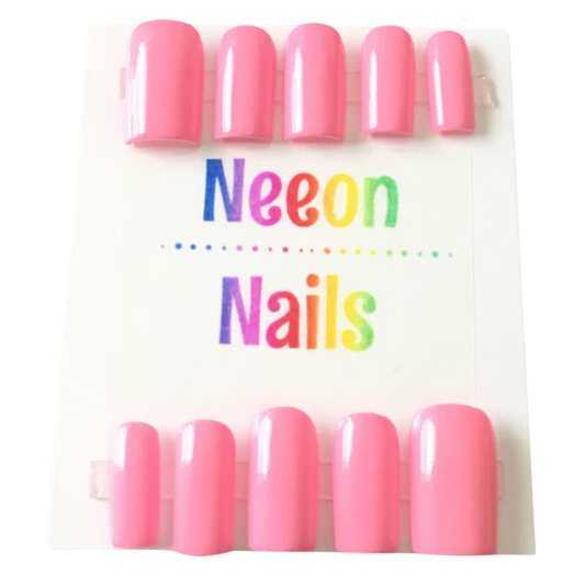 Neeon Pink Gel Nails