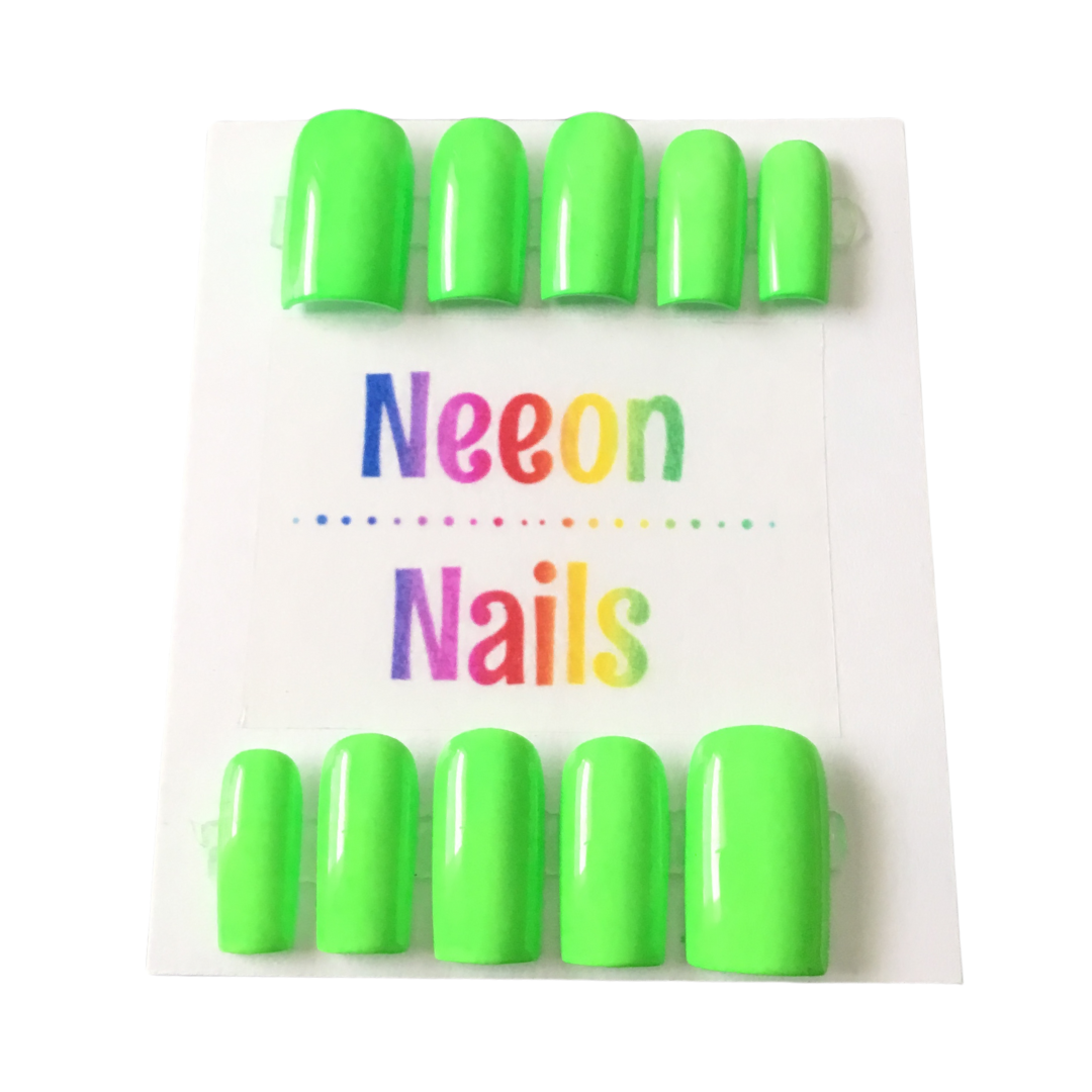 Neeon Green Gel Nails