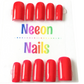 Neeon Red Gel Nails