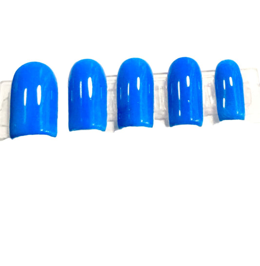Neon Blue Gel Nails
