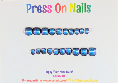Chocolate Plum Chrome Mini Gel Nails