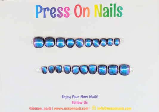 Chocolate Plum Chrome Mini Gel Nails