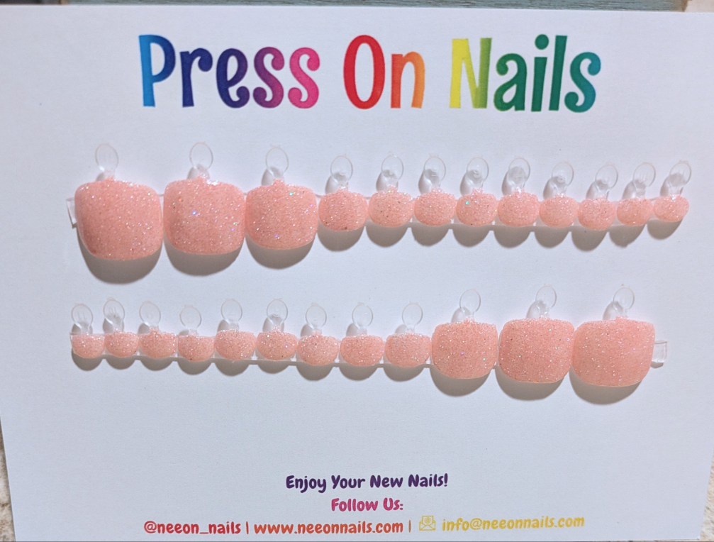 Rose Diamond Gel Toe Nails