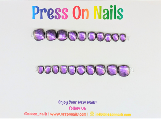 Peacock Blue Chrome Mini Gel Nails