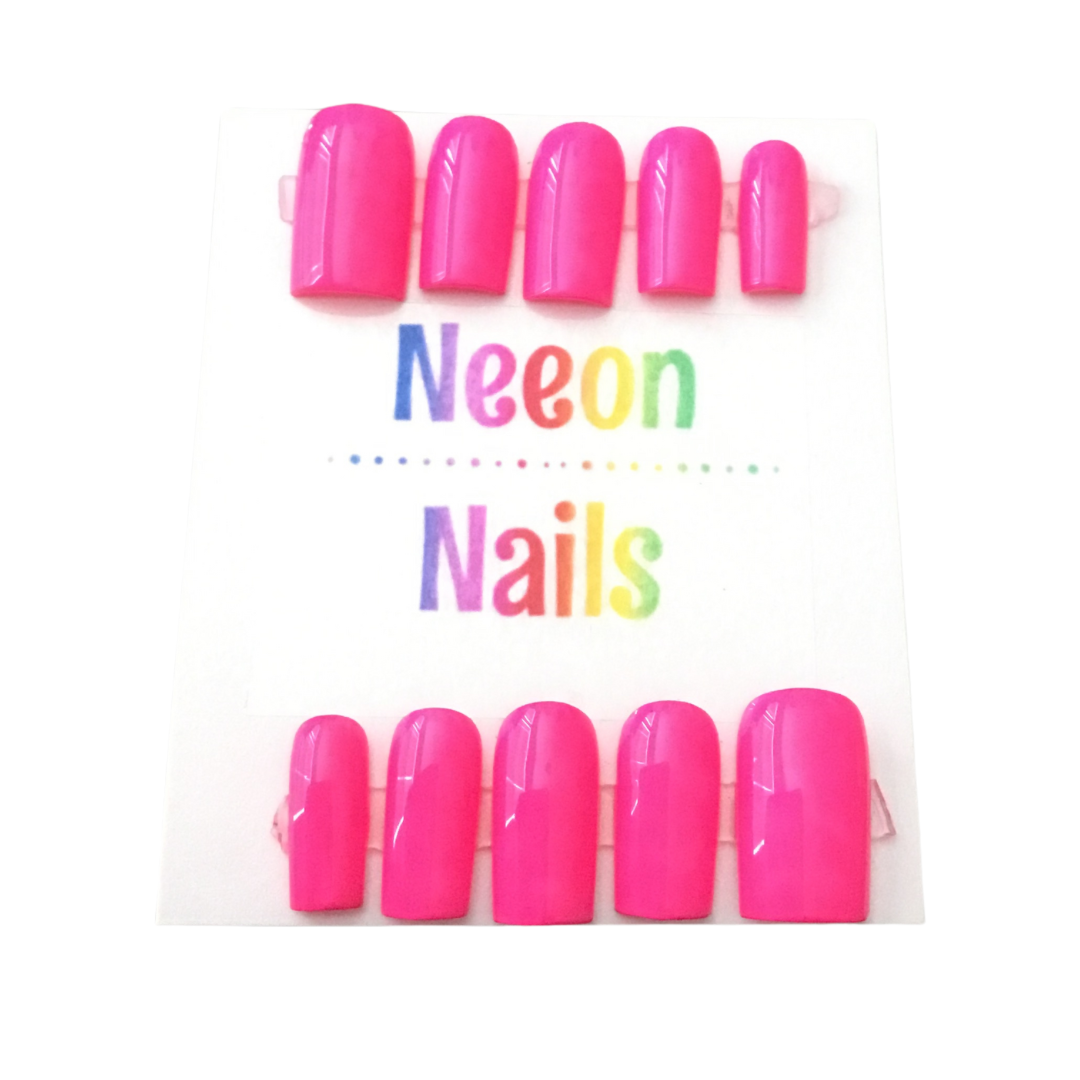 Neeon Pink Gel Nails