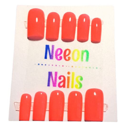 Neeon Coral Gel Nails