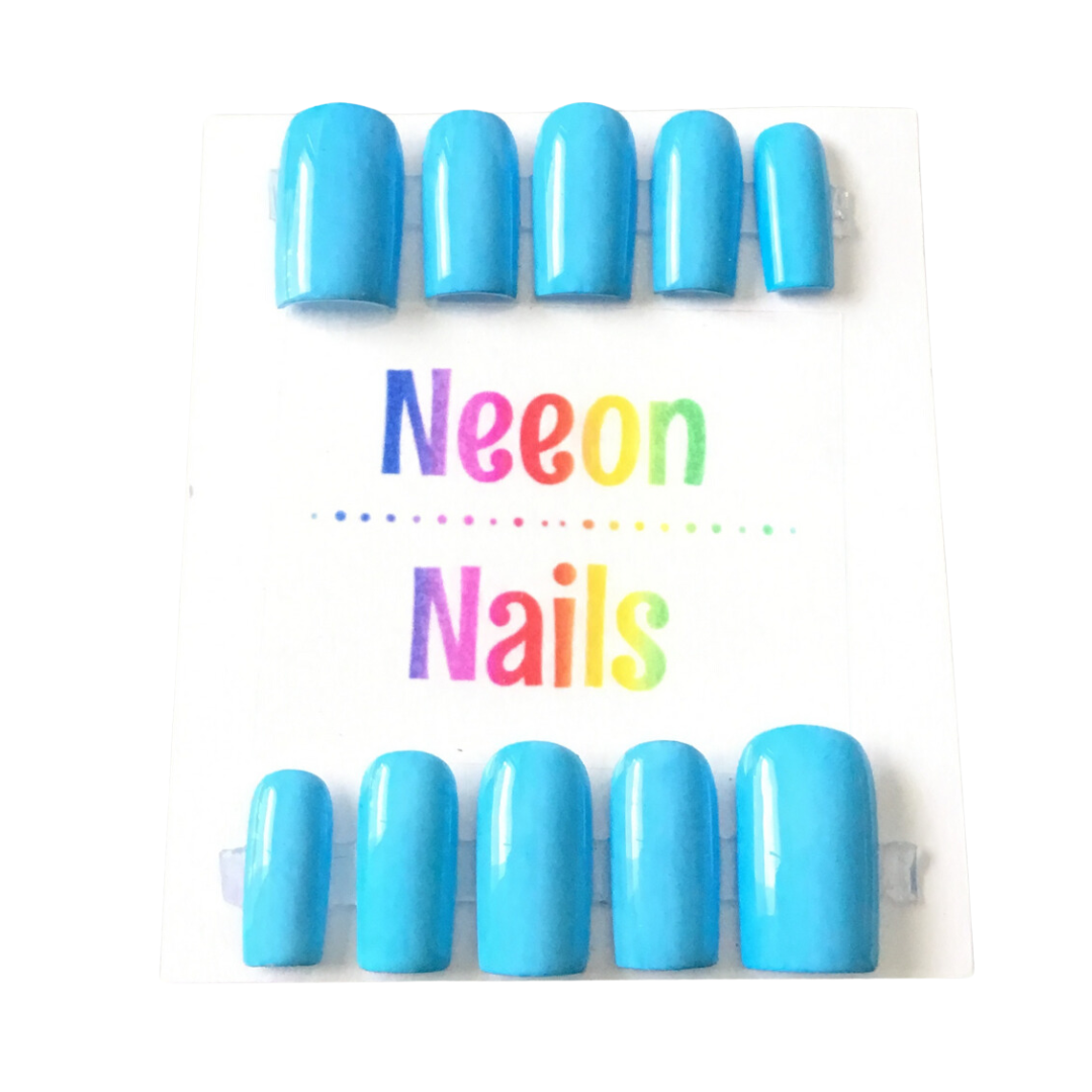 Neeon Blue Gel Nails