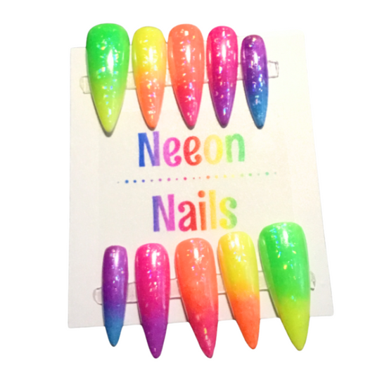 Neeon Iridescent Rainbow Gel Nails